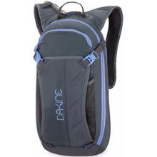 Маленький серый вело рюкзак с голубыми молниями Dakine Womens Drafter Pack 12L Charcoal с трехлитровым гидратором