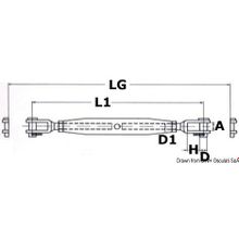 Osculati Turnbuckle w. two fixed jaws AISI 316 14 mm, 07.197.14