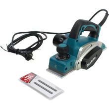Makita   KP0800X1   Электрорубанок (620W, 17000 об мин, глубина 2.5 мм, ширина  82  мм,  набор ножей)