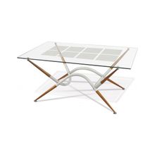 Мебелик Стол журнальный Дуэт 8h алюминий коричневый прозрачный