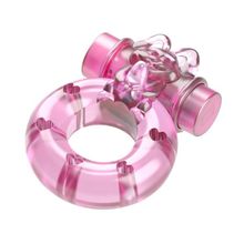 Розовое эрекционное кольцо с вибрацией Ring Розовый
