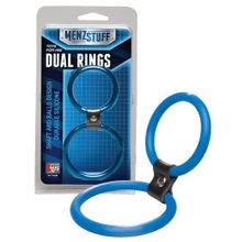 Dream Toys Синее двойное эрекционное кольцо Dual Rings Blue