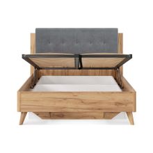 Алмаз. Любимый дом Марта-2 Кровать 1200 (с ПМ и мягкой накладкой, точечная  утяжка Neo 25) (Дуб Золотой Глубокий серый)