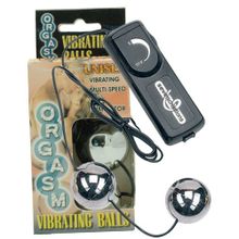 Серебристые вагинальные шарики с вибрацией ORGASM VIBRATING BALL (184)