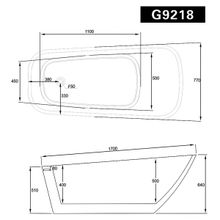 Акриловая ванна Gemy G9218