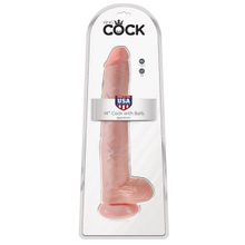 Телесный фаллоимитатор-гигант 14  Cock with Balls - 37,5 см.