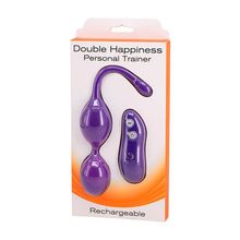 Фиолетовые шарики с вибрацией DOUBLE HAPPINESS PERSONAL TRAINER