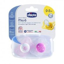 Chicco Chicco Пустышка MICRO 2 шт. ,0-2 мес.+,силик д принцессы 310210165