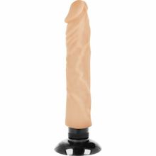 Телесный вибратор на присоске Basecock Realistic Vibrator 2in1 - 20 см. (телесный)