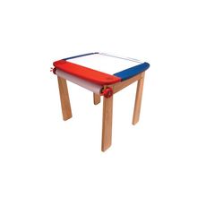 Стол для рисования (голубой с красной полосой), дерево