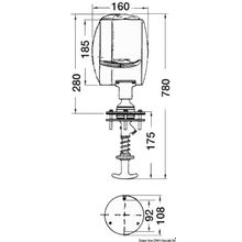 Osculati DHR light adjustable from inside 24 V 185 mm, 13.342.24