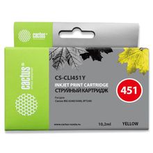 Картридж струйный Cactus CS-CLI451Y желтый для Canon MG6340 5440 IP7240 (9.8мл)