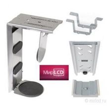 Kondator QuickClick CPU Holder, Including Tracksystem LiftSystem Track 300 mm Desk Spacer 65 mm Silver