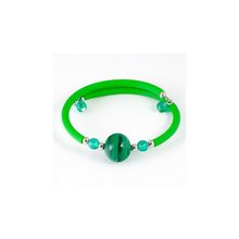 Браслет на цветном каучуке с 1 бусиной муранское стекло, арт. 2012-8 maz