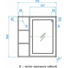 Зеркало-шкаф Style Line Кантри 75 венге, лен белый