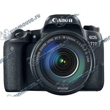 Фотоаппарат Canon "EOS 77D Kit" (24.2Мп, ЖК 3.0", SDXC, WiFi, BT, NFC), черный + объектив EF-S 18-135 IS USM [138899]