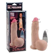 California Exotic Novelties Вибратор-реалистик с пирсингом Phil Varone DR. PHILGOOD -  21,5 см. (телесный)