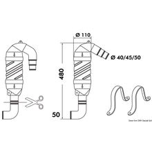 Osculati Exhaust muffler inlet 120°, 51.374.02