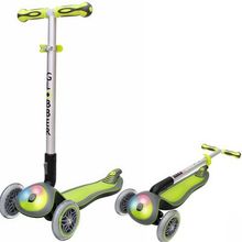 Y-scoo 448-106 Самокат GLOBBER ELITE F My Free Fold up со светящейся платформой GREEN