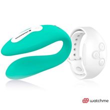 DreamLove Зеленый вибратор для пар с белым пультом-часами Weatwatch Dual Pleasure Vibe (зеленый)