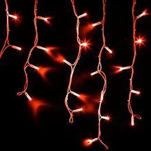 Neon-Night 255-202 Уличная светодиодная Бахрома Айсикл, 4.0x0.6 м, красный, пост свечение, провод Каучук белый