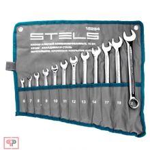 Stels Набор ключей комбинированных 12 шт, 6-22 мм, антислип Stels