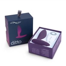 We-vibe Фиолетовая анальная пробка для ношения Ditto с вибрацией и пультом ДУ - 8,8 см.