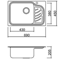 Мойка Oulin OL-327R, чаша справа