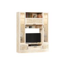 Алмаз. Любимый дом Александрия Тумба под ТВ с надстройкой (Кожа Ленто Рустика)