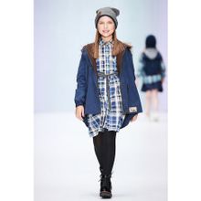 Leya.me Парка темно-синяя с мехом ALD-059