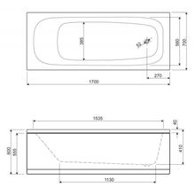 Передняя панель для акриловой ванны Cezares ECO-120-SCR 1200x580