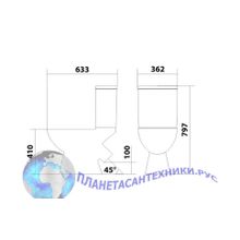 Унитаз напольный с косым выпуском Iddis PERSEY ID141 с сиденьем дюропласт микролифт бысторосьем