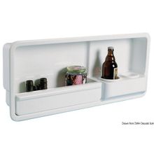 Osculati Side pocket w 2 glass holders ABS white right, 20.027.01