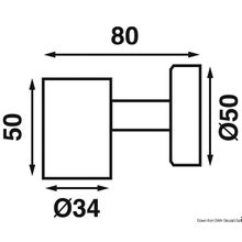 Osculati Faretto LED Batsystem Tube con USB, 13.867.03