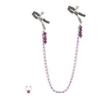 Фиолетовая цепь с зажимами на соски Purple Chain Nipple Clamps