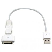 Набор адаптеров Gembird A-USBTO12B Apple 30 pin miniUSB microUSB