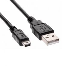 Кабель USB 2.0 Am=>mini B - 1.0 м, черный, Telecom (TC6911BK-1.0M)