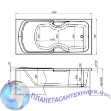 Акриловая ванна Aquanet Polo 170x80