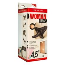 LOVETOY (А-Полимер) Женский страпон с вагинальной пробкой Woman Strap - 12 см. (черный)