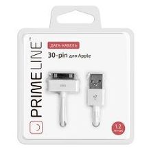 Кабель Prime Line, USB - 30 pin, 1.2 м, белый