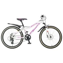 20" NOVATRACK Fiona 2015 (6ск, алюм, аморт.вилка, Vbr, SHIMANO RS35 - TY21 SANWAY)(20AHV.FIONA.10WT6, рама 10", белый фиолетовый, 124567)