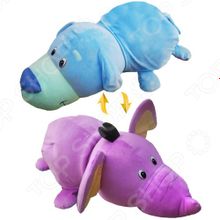 1 Toy «Вывернушка 2в1: Голубой Щенок-Фиолетовый Слон»