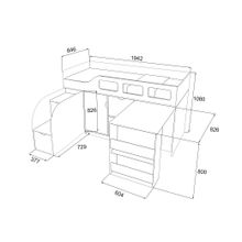 РВ Мебель Кровать-чердак Астра-8