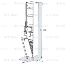 Пенал TRITON Диана 30 2 ящика, 2двери левый корзина