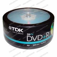 Диск TDK DVD+R 4.7GB 16X кейкбокс (25)