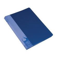 папка файловая на 40 файлов Бюрократ торцевой карман с бумажной вставкой, синяя