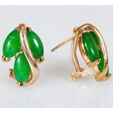 Серьги с хризопразом "Большой рис"