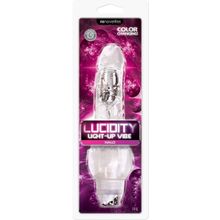 Прозрачный вибратор-реалистик Lucidity Halo Light Up Vibe - 23 см.