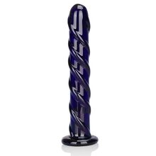 Фаллоимитатор цвета индиго Swirl Indigo - 17 см. Фиолетовый