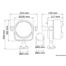 Osculati Night Eye ABS light 12 V 100+100 W, 13.240.00